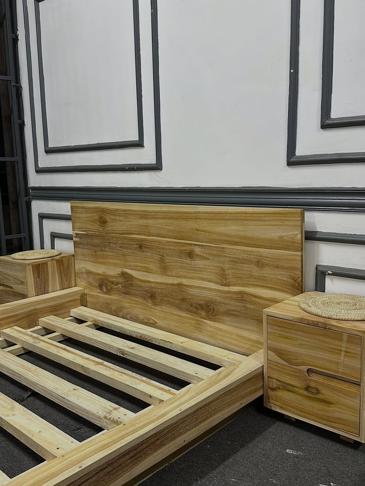 5×6 Natural Wood-Look Panel Bed Kenya - Image 2