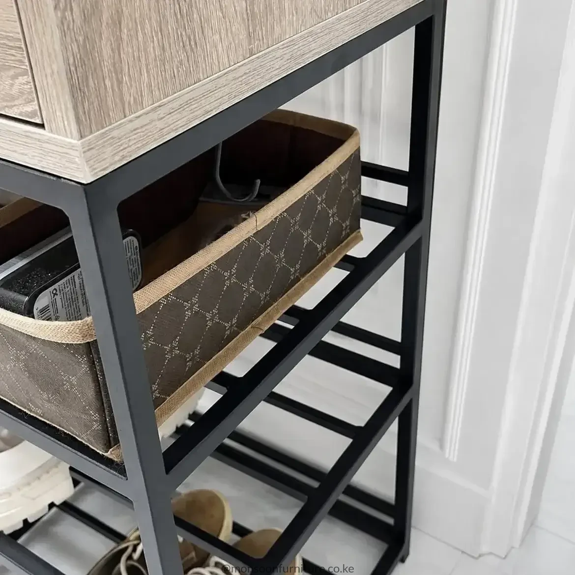 Storage Bench with Shoe Rack & Drawer Kenya - Image 3