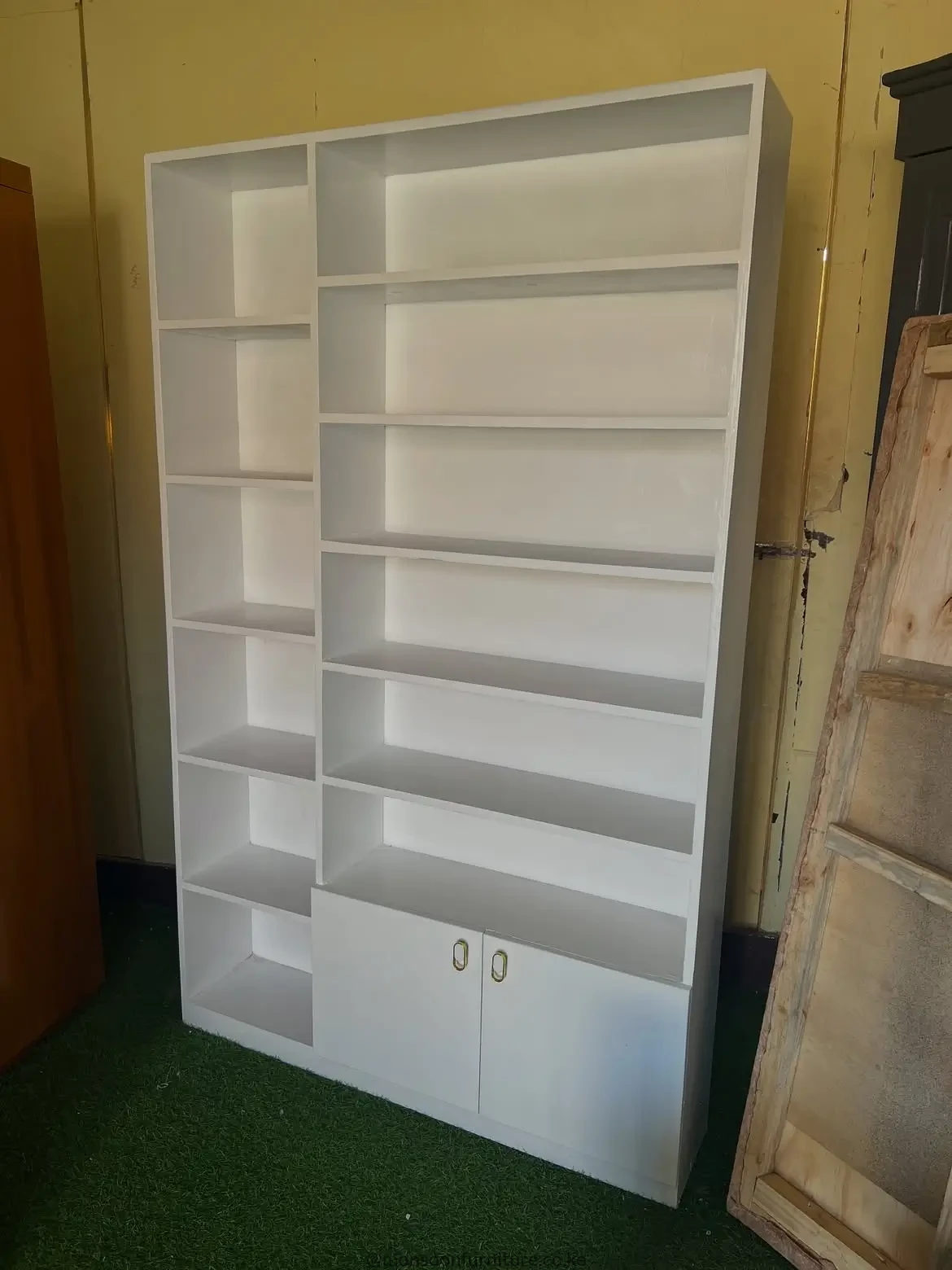 White Shoe Rack with Cabinet Storage Kenya - Image 2