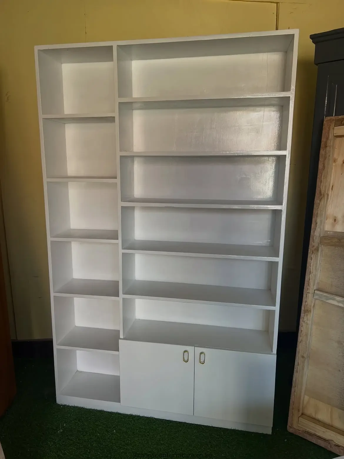 White Shoe Rack with Cabinet Storage Kenya - Image 3