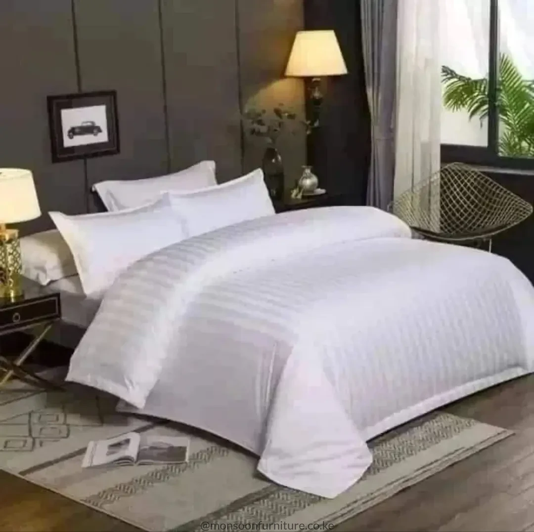 White Striped Duvet Cover Set Kenya – 5×6 & 6×6 - Image 3