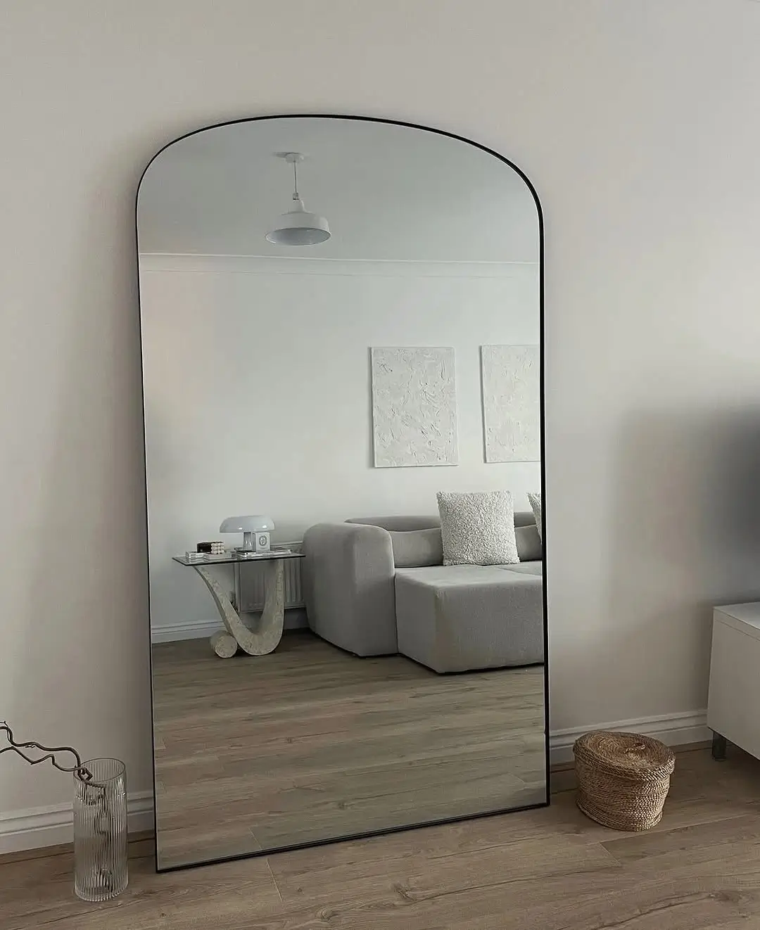 Black Arched Full Size Floor Mirror Kenya - Image 5