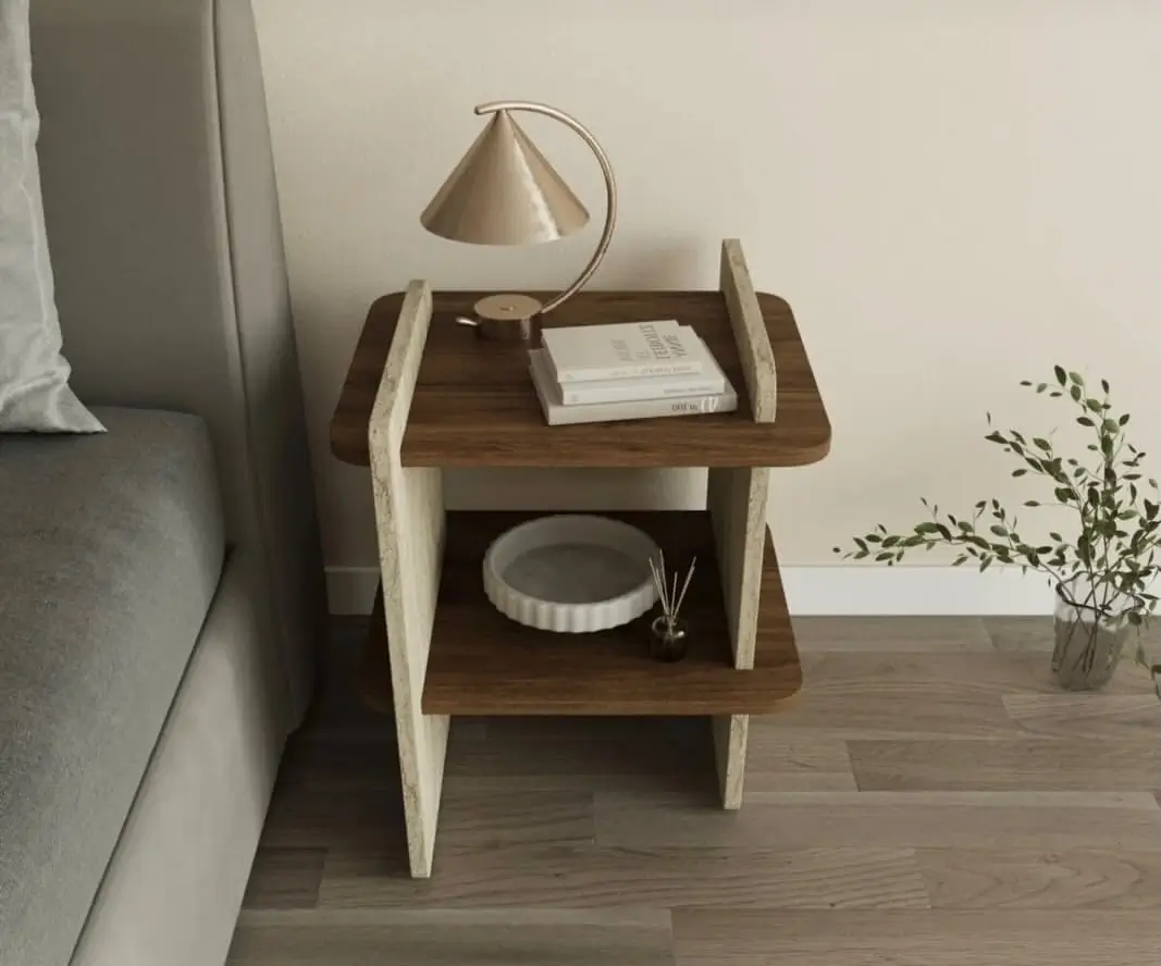 Brown Open-Shelf Bedside Table Kenya - Image 2