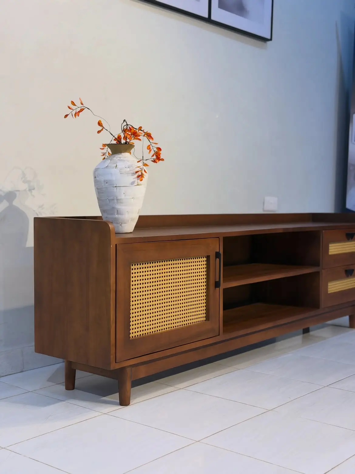 Modern Cane-Front Media Console 1170 × 1760 mm Kenya - Image 3