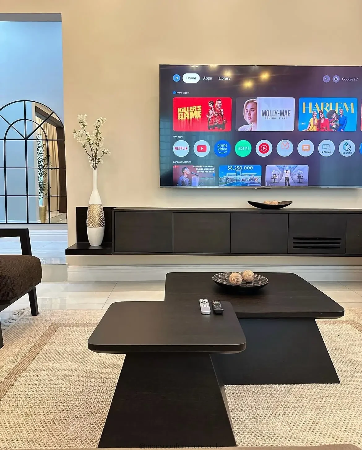 Charcoal Floating TV Stand Kenya – Closed Storage - Image 2