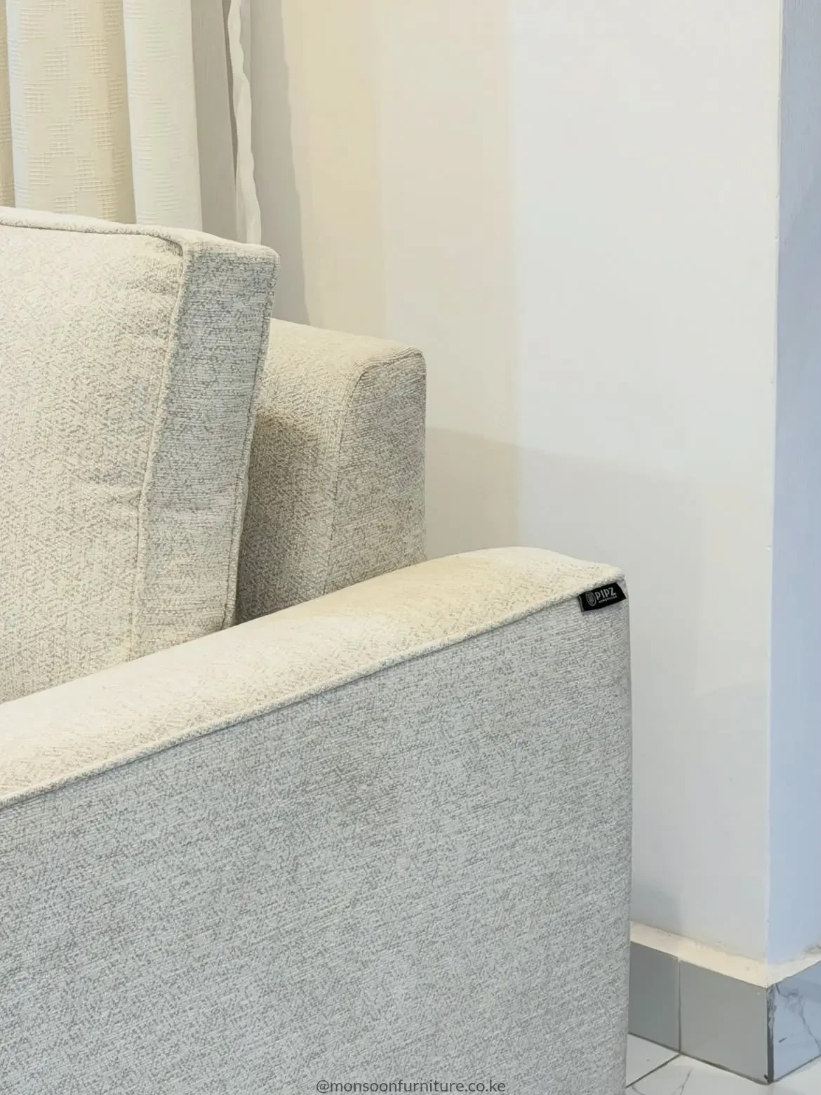 Cream Chaise Sectional Sofa Kenya – Slim-Arm Design - Image 3