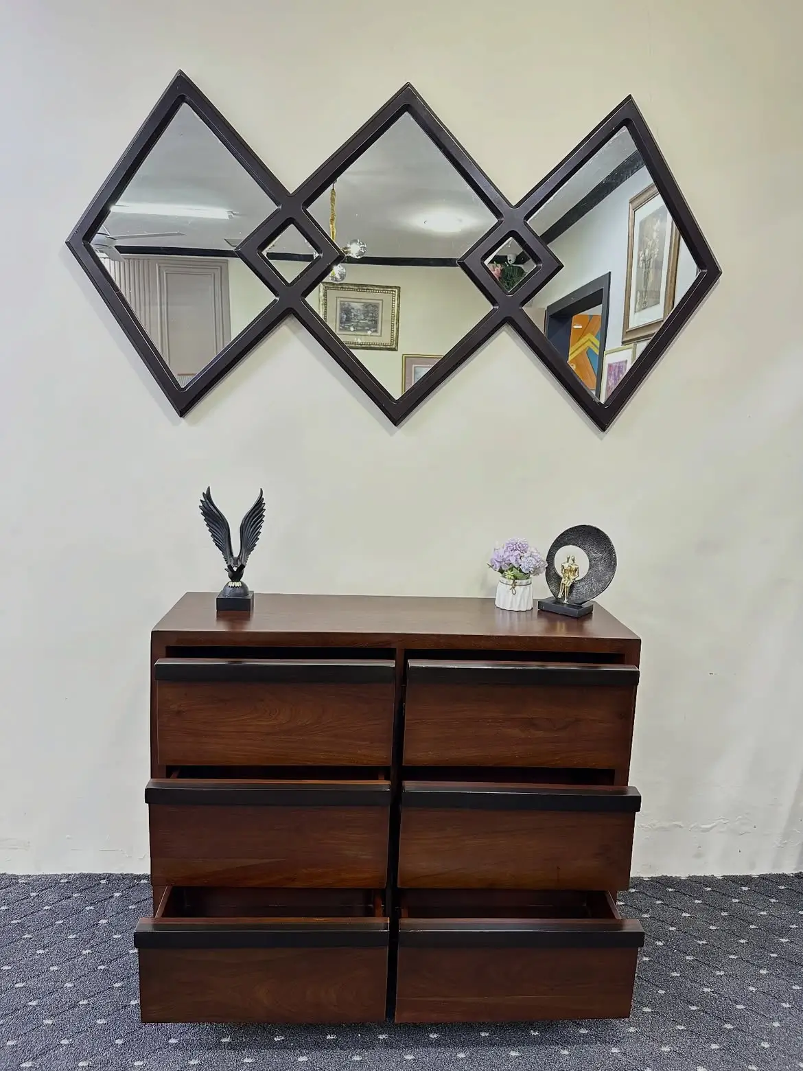 Modern 6-Drawer Storage Chest in Dark Brown – Kenya - Image 3