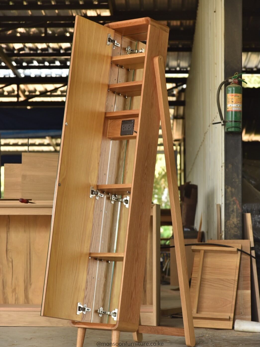 Freestanding Dressing Mirror Kenya – Warm Wood Frame - Image 2