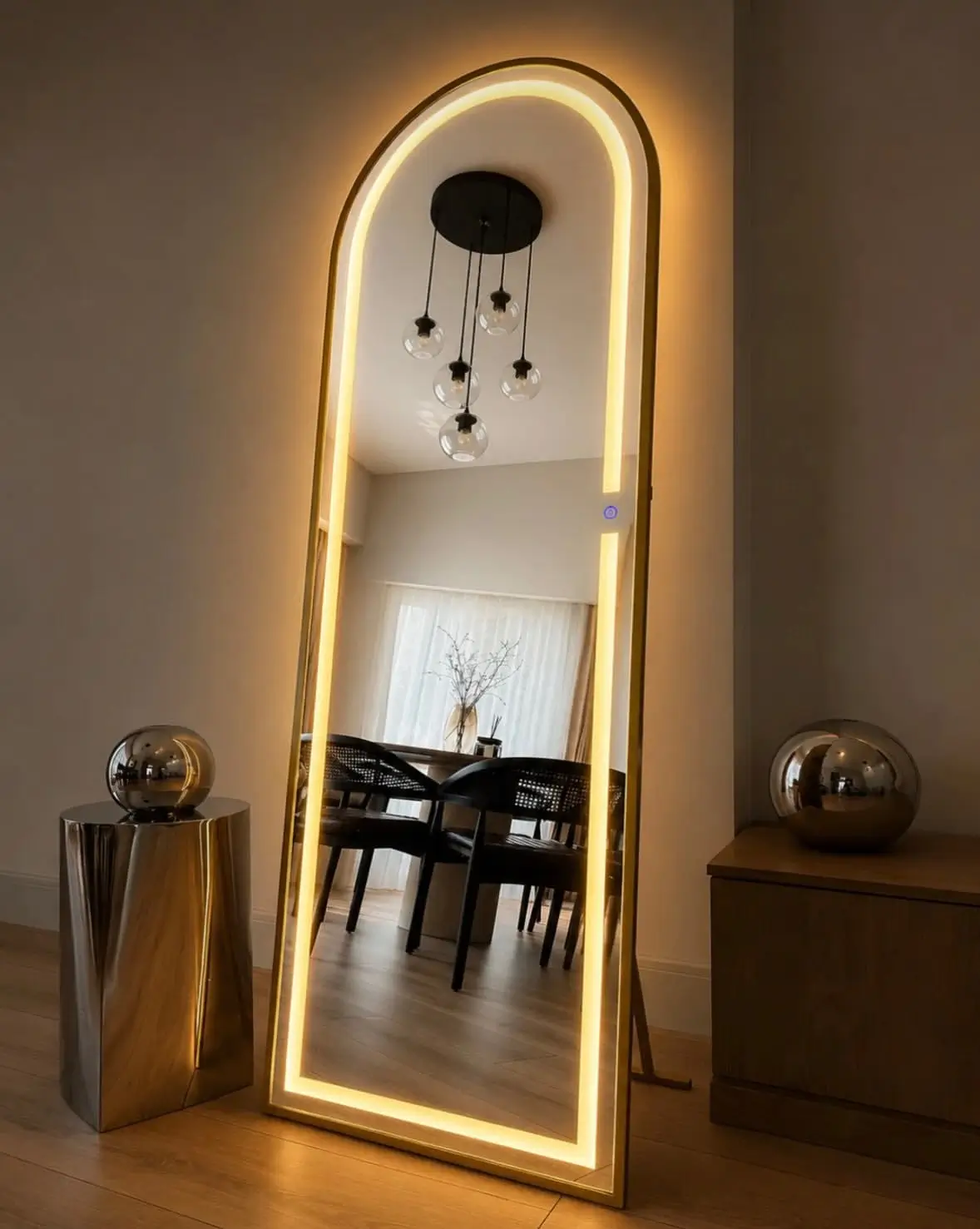 Gold Arched Full-Length Floor Mirror Kenya - Image 2