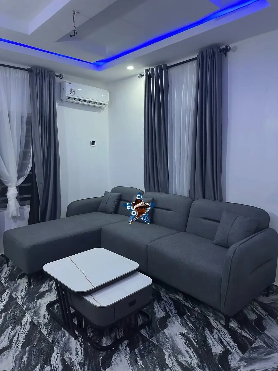 Grey L-Shaped Sectional Couch Kenya - Image 3