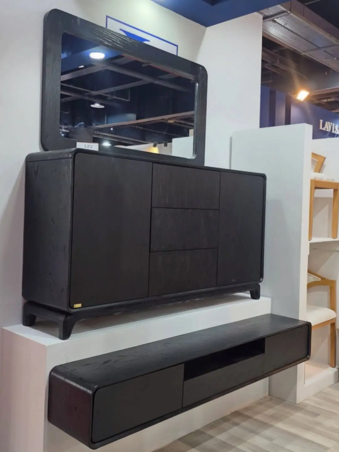 Light Oak TV Cabinet with Open Shelf – Kenya - Image 2