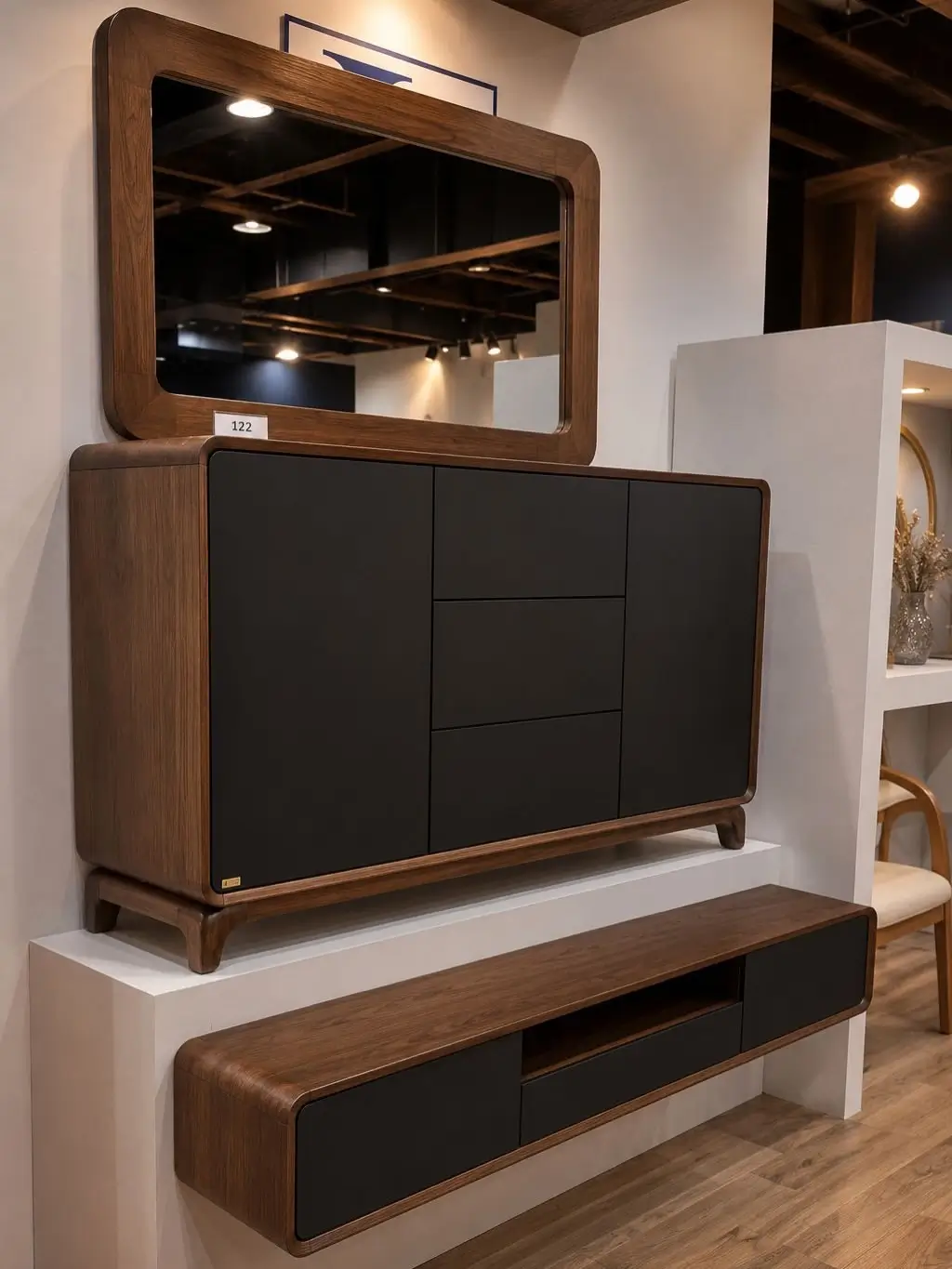Light Oak TV Cabinet with Open Shelf – Kenya - Image 3