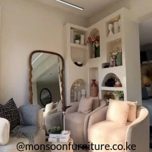 Modern cream curved accent chair Kenya