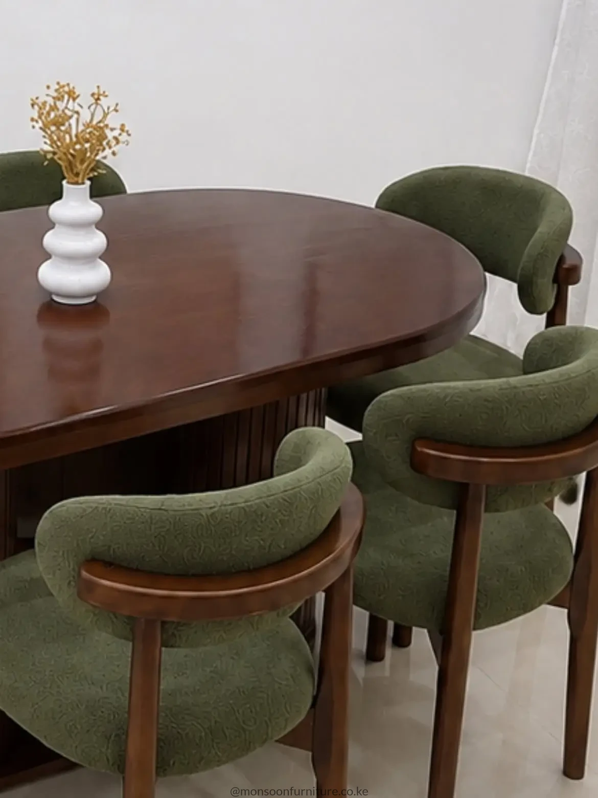 Dining Table and Chairs Kenya – Oval 6 Seater Set - Image 2