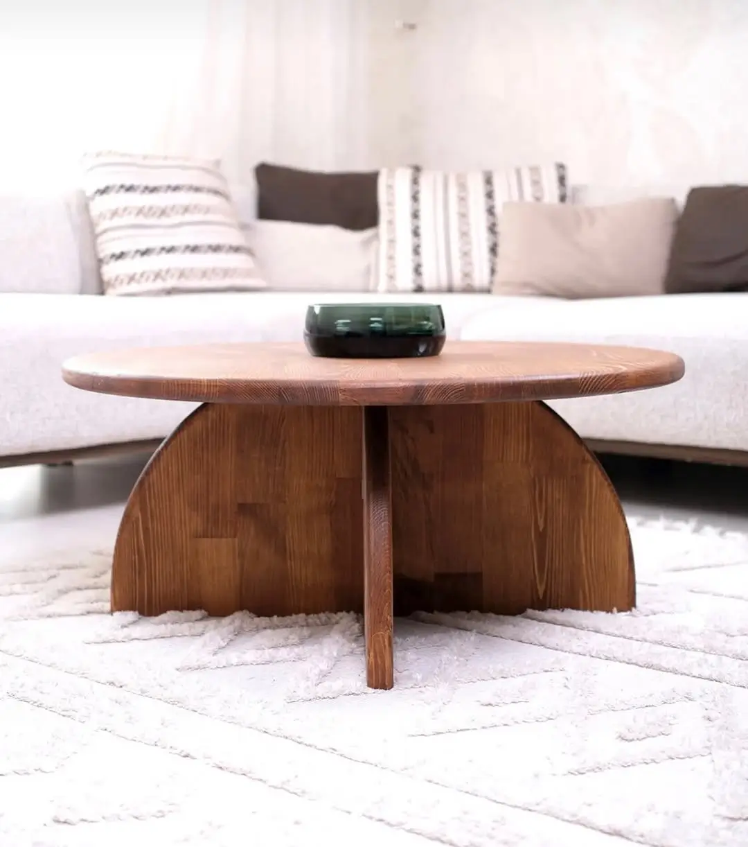 Round Mahogany Wood Centre Table Kenya - Image 2
