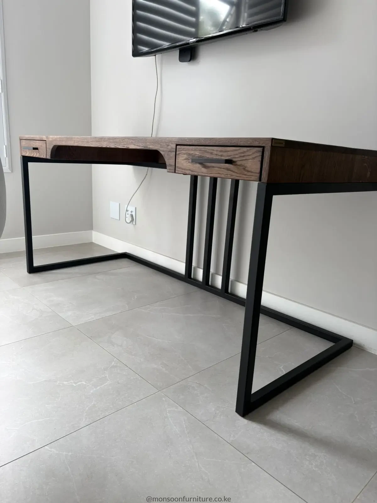 Solid Oak Desk with Drawers Kenya - Image 2