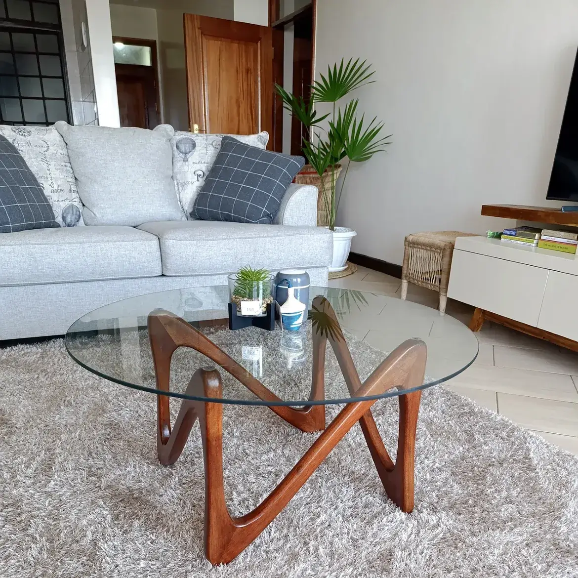 Tara Mahogany Glass Coffee Table Kenya - Image 2