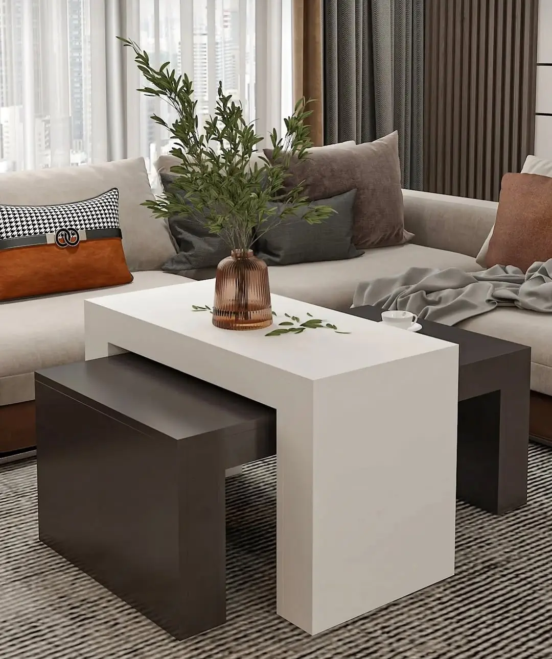 Two-Tone Nested Coffee Table Set Kenya - Image 2