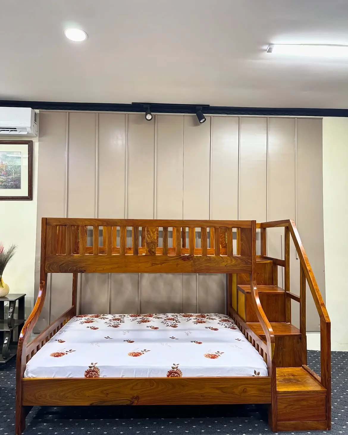 Walnut Double Decker Bed with Staircase 3.5×6 & 5×6 Kenya - Image 2