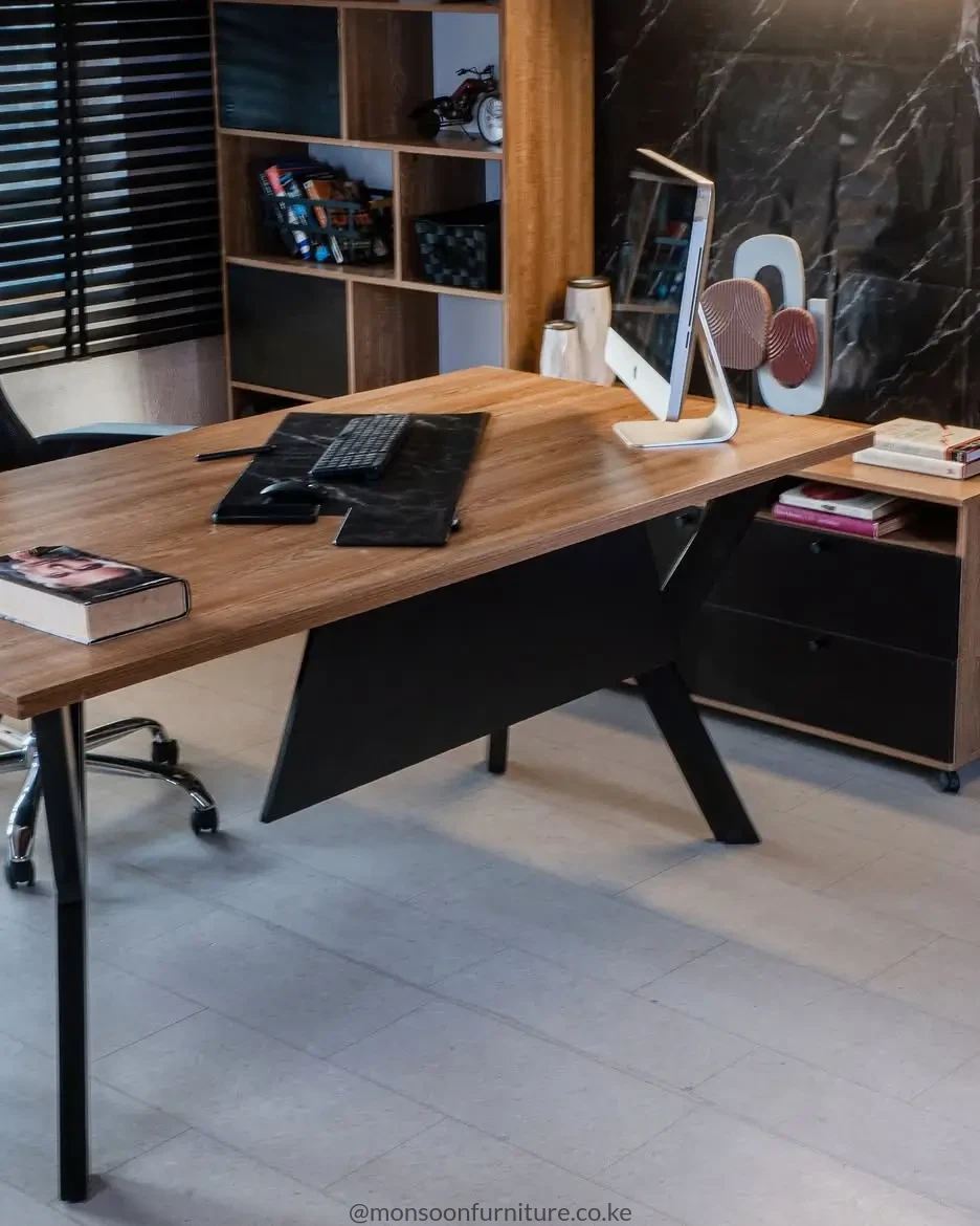 Wood-Tone Executive Office Desk – Kenya - Image 3