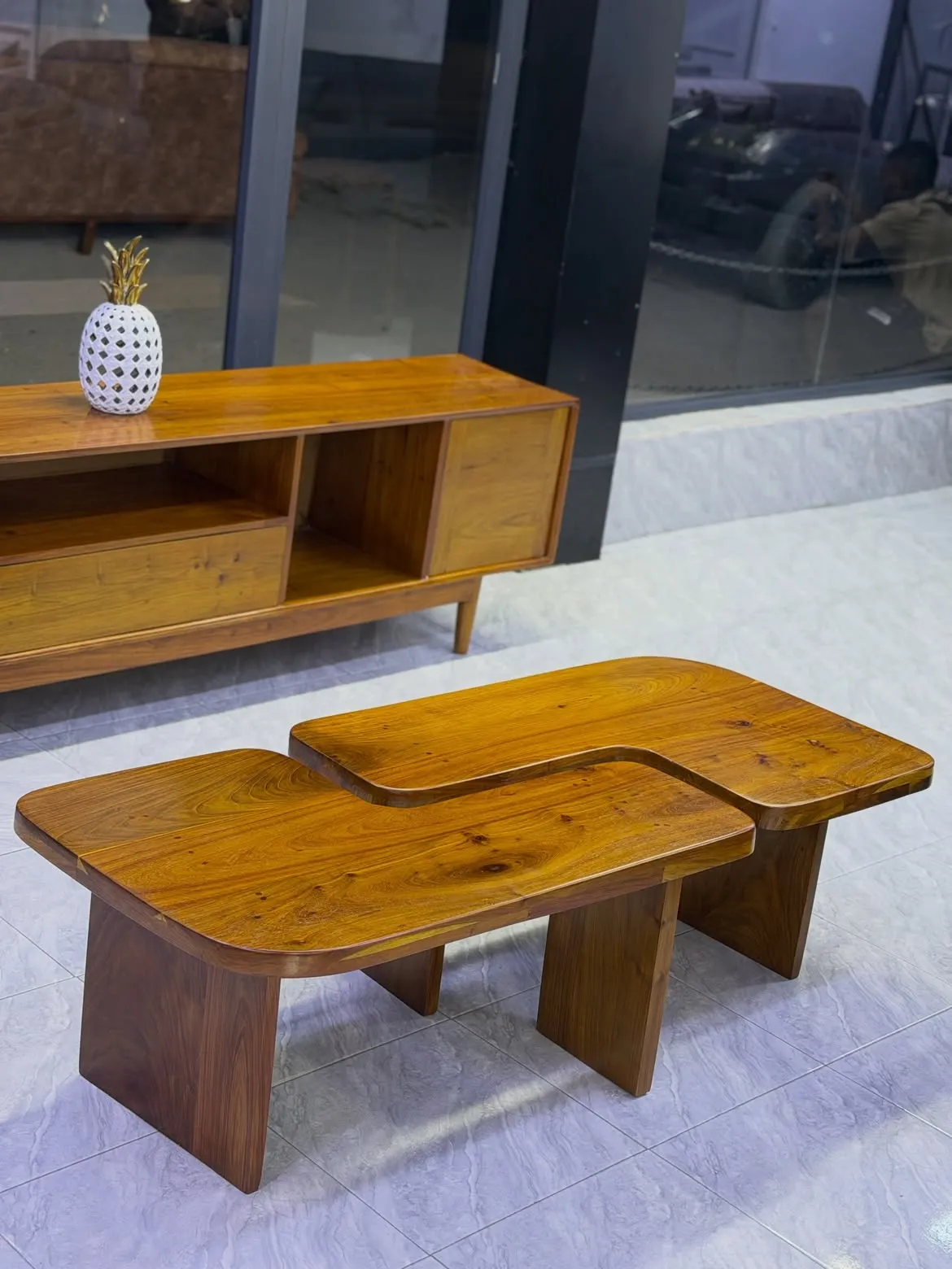 Monsoon Bluehurst Wooden TV Stand & Coffee Table Set, Kenya - Image 2