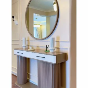 Fluted wooden console table with two drawers in Kenya