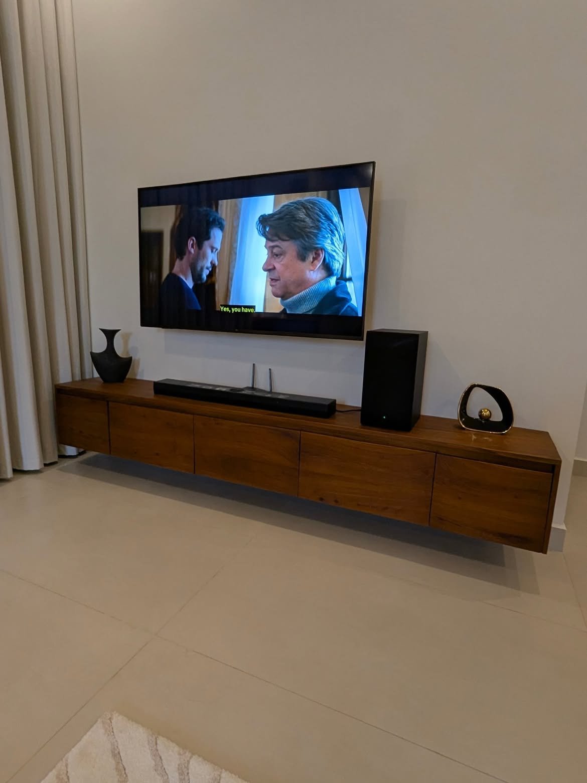 Monsoon Floating Mninga Wood TV Stand, - Image 2