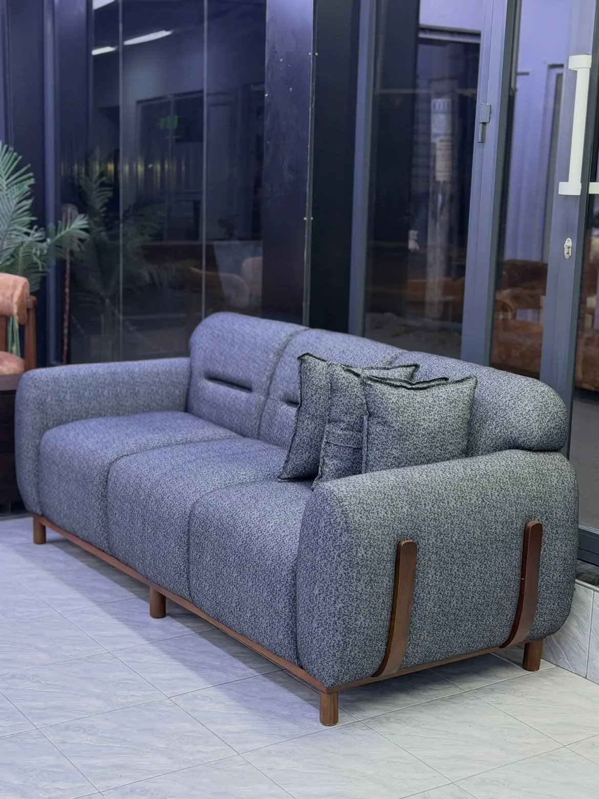 Monsoon Abbott 5-Seater Sofa Set, Grey Wood Accents, Kenya - Image 3