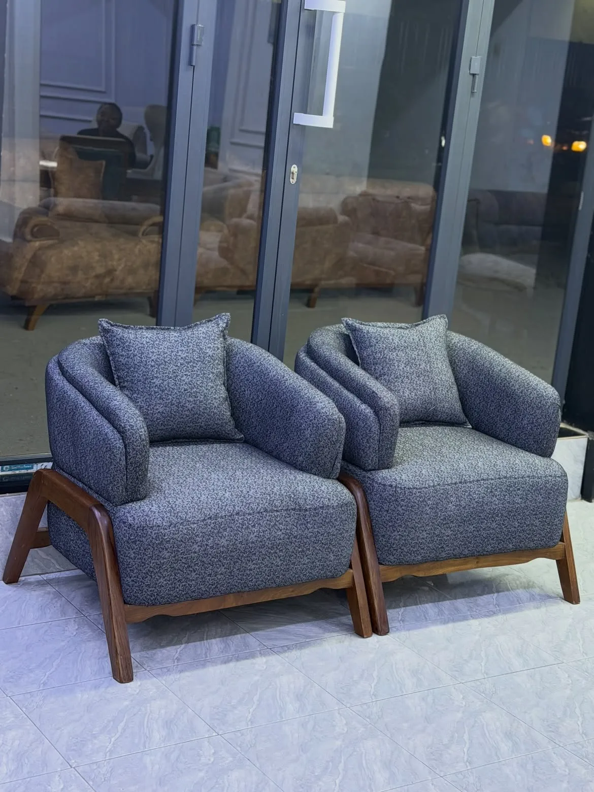 Monsoon Abbott 5-Seater Sofa Set, Grey Wood Accents, Kenya - Image 2