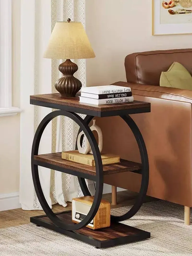 Monsoon Amberhurst Side Table, 60 cm Wood & Metal Frame - Image 5