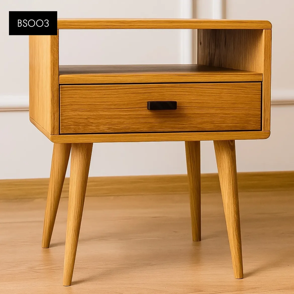 Monsoon Ashborough Mvule Bedside Table, Open Shelf Kenya - Image 2