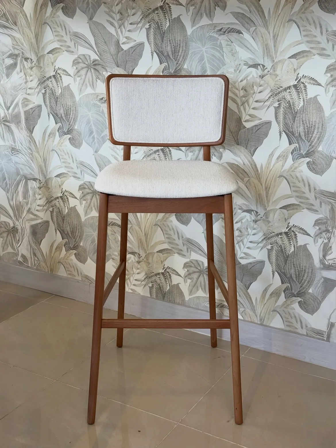 Monsoon Ashbourne Bar Stool, Cream, 58×45×98 cm - Image 2