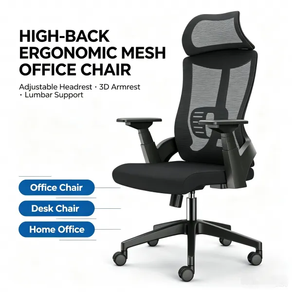 Monsoon Bellamy Ergonomic Office Chair, Black Mesh Kenya - Image 2