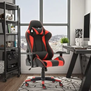 Monsoon Briarhurst red and black gaming office chair with support cushions