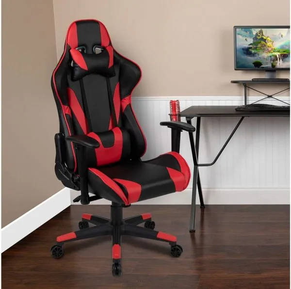 Monsoon Briarhurst Gaming Office Chair, Red & Black Kenya - Image 2