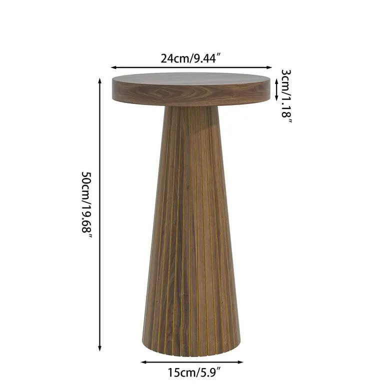 Product title: Monsoon Briarvale Fluted Muninga Side Table, 50 cm - Image 2