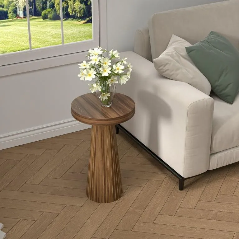 Product title: Monsoon Briarvale Fluted Muninga Side Table, 50 cm - Image 4