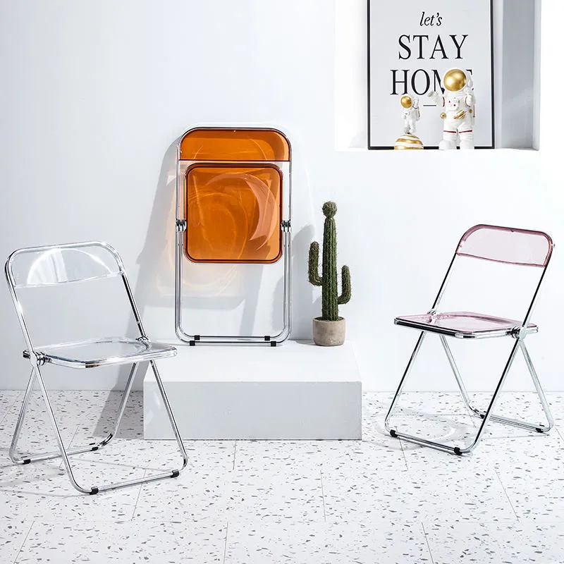 Monsoon Clearbridge Plastic Foldable Office Chair, Transparent Kenya - Image 3