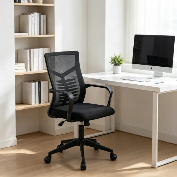 Monsoon Cleardale Secretarial Office Chair, Black Mesh Kenya - Image 3