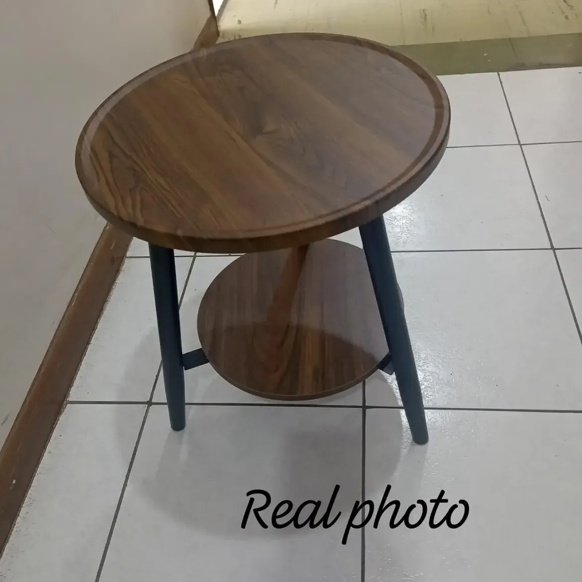Monsoon Cloverbourne Round Side Table, 58cm, Board & Metal Frame – Kenya - Image 4