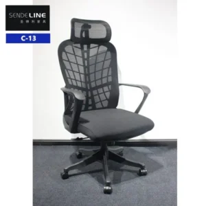 Monsoon Cloverbury black mesh ergonomic office chair with headrest