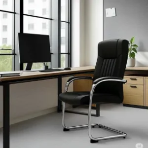 Monsoon Fairmont black executive visitor chair with cantilever frame
