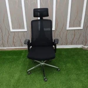 Monsoon Fernbrook black mesh ergonomic office chair with headrest