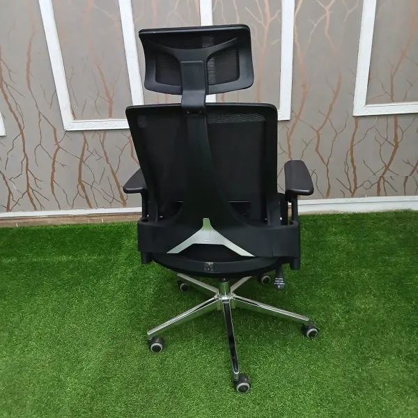 Monsoon Fernbrook Ergonomic Headrest Office Chair, Black Mesh Kenya - Image 2