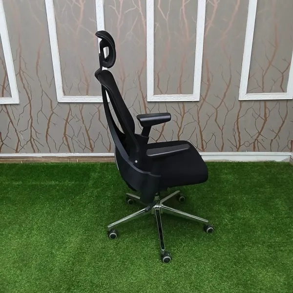 Monsoon Fernbrook Ergonomic Headrest Office Chair, Black Mesh Kenya - Image 3