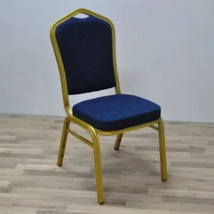 Monsoon Goldcrest blue conference visitor chair with gold-tone frame