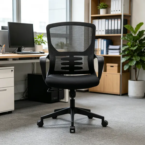Monsoon Hartwell Secretarial Office Chair, Black Mesh Kenya - Image 2