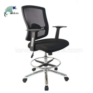 Monsoon Kingsley black high counter mesh office chair with footrest