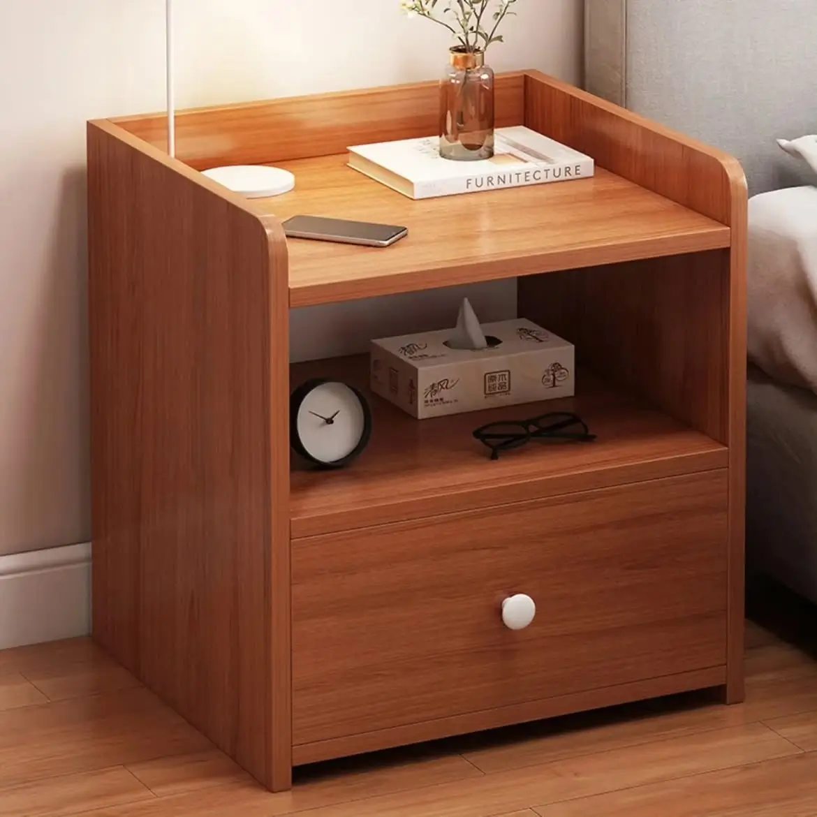 Monsoon Meadowhaven White Lockable Bedside Table Kenya - Image 2