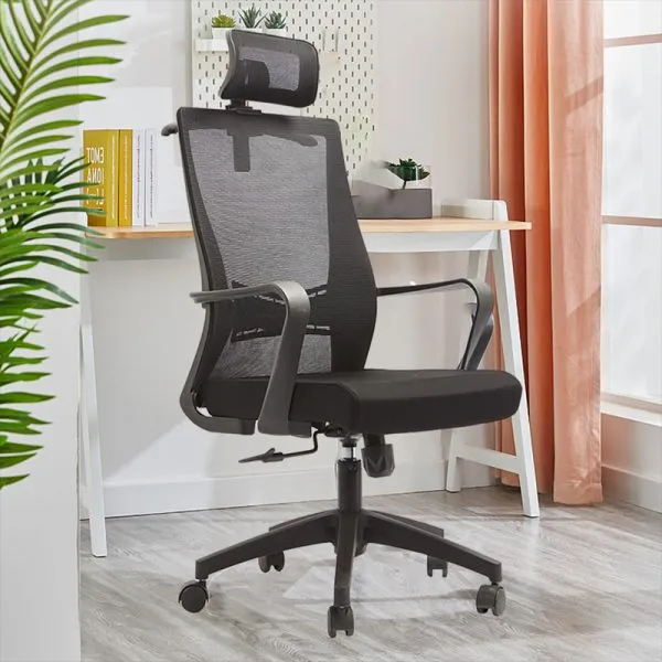 Monsoon Riverton Mesh Desk Chair with Headrest, Black Kenya - Image 2